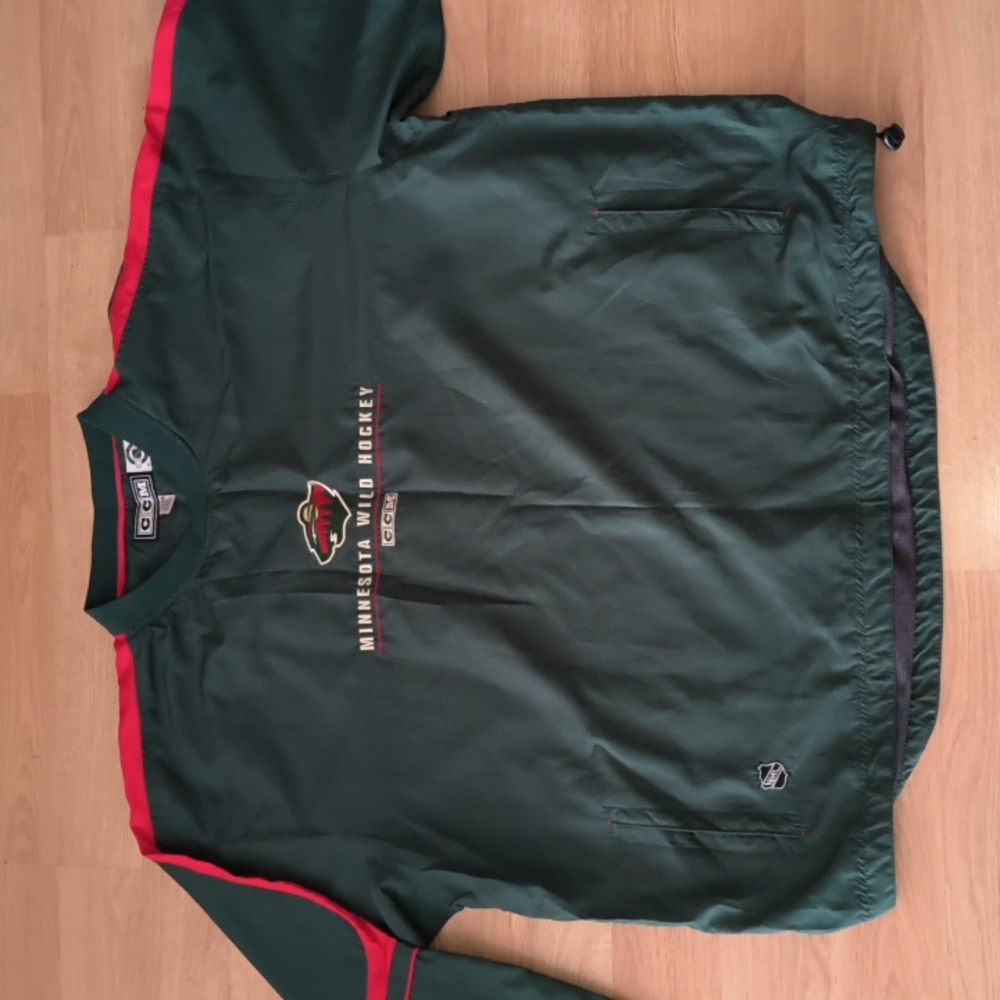 Vtg CCM NHL Minnesoat Wild Pullover Windbreaker Jacket XXL